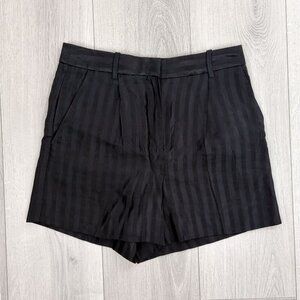NWT Banana Republic Womens Black Striped Tailored Shorts Size 6
